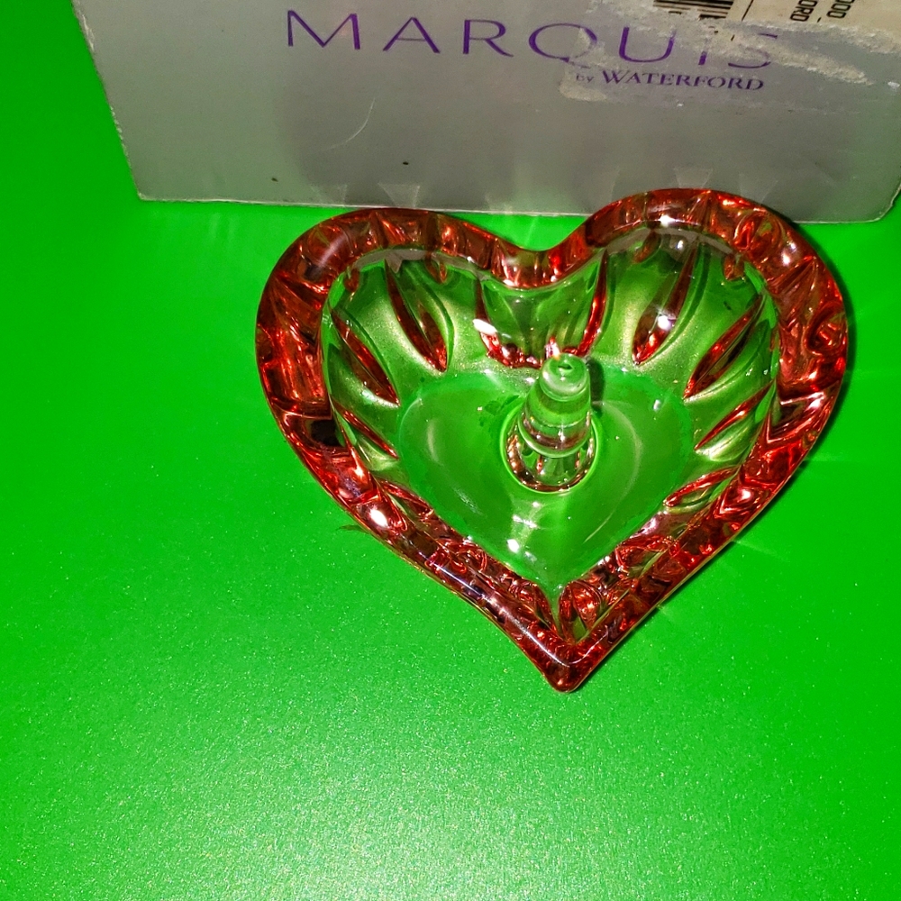 Waterford Lead Crystal Marquis Ring Holder Pink